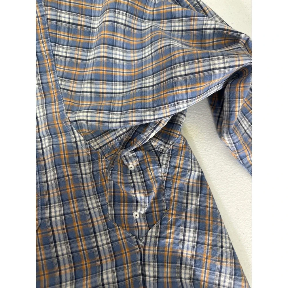 Ariat Relentless Mens Medium Plaid Button Down Shirt Blue Stretch L/S - Picture 10 of 10